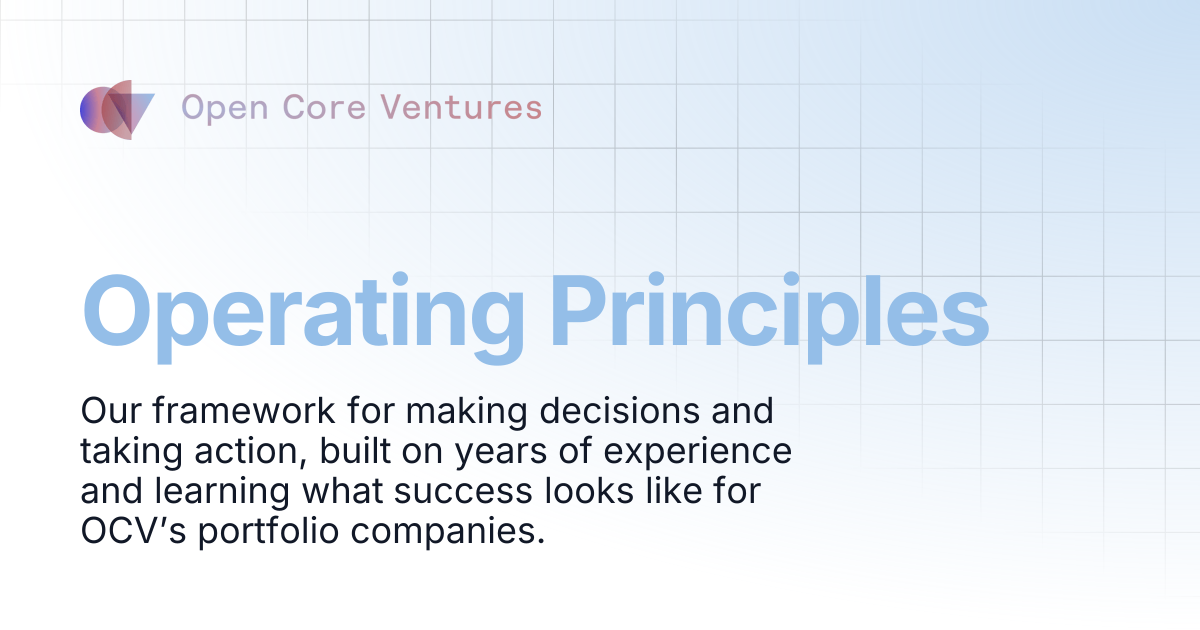 Operating Principles | OCV Handbook